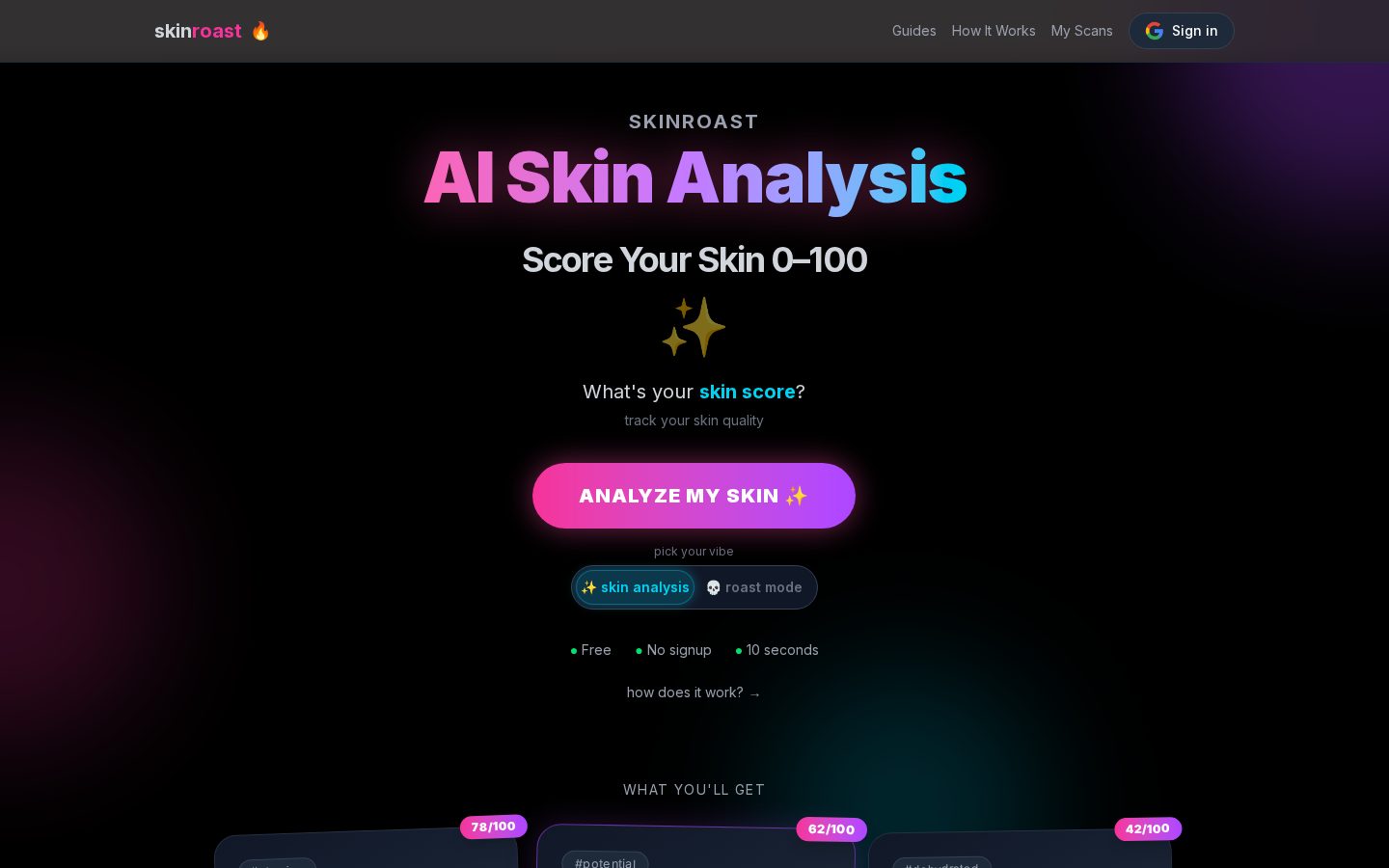 Skin Roast Homepage