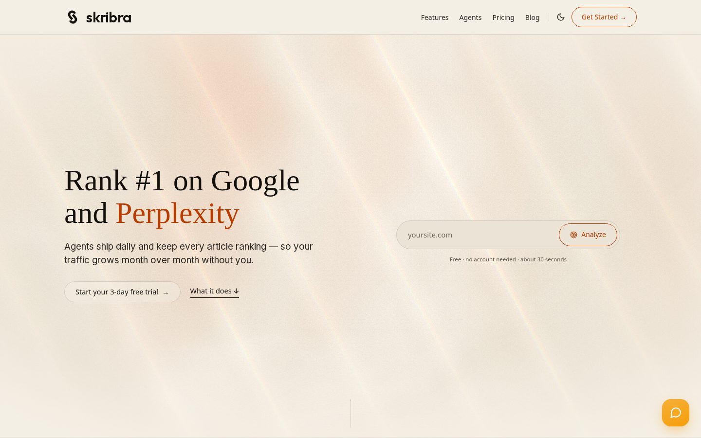 Skribra Homepage