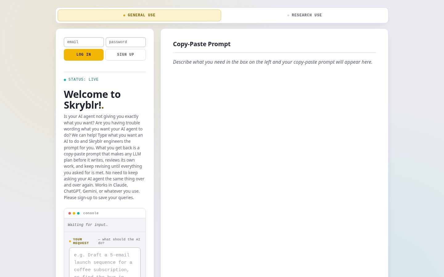 Skryblr Homepage