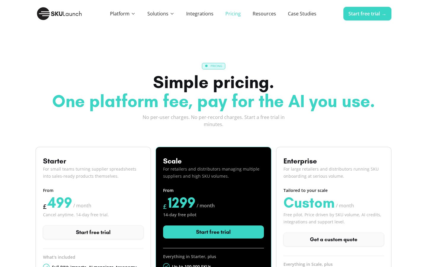 SKULaunch Pricing