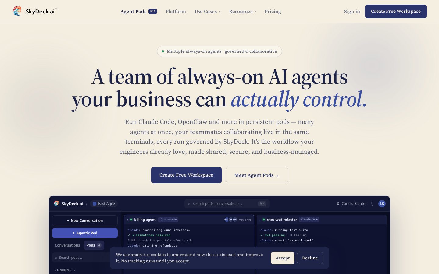 SkyDeck AI Homepage