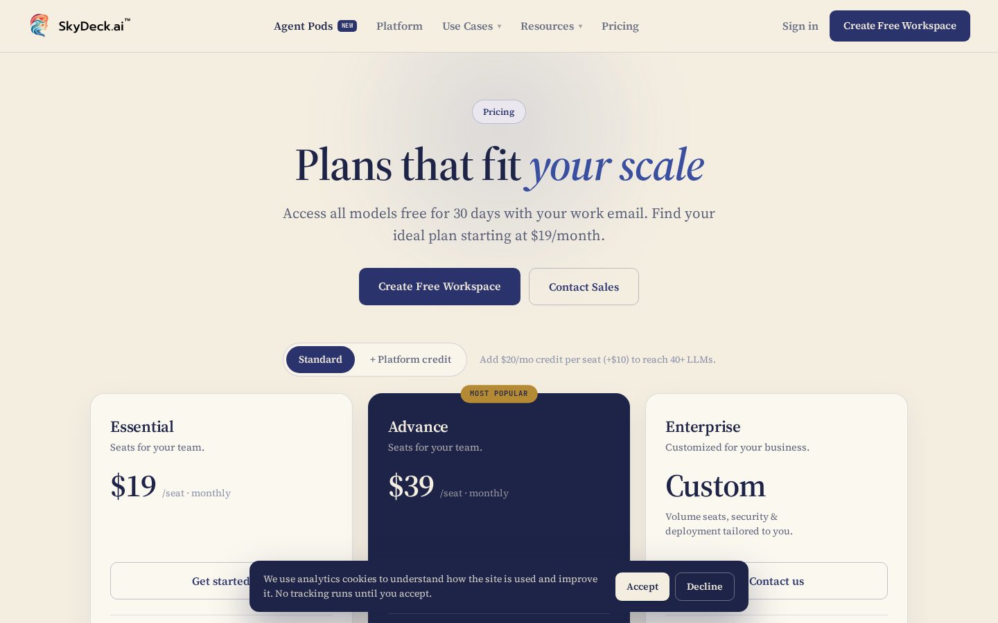 SkyDeck AI Pricing