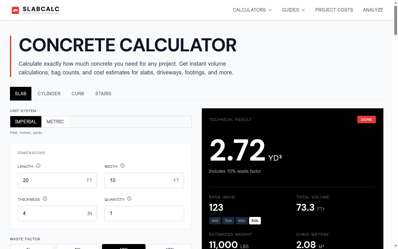 SLABCALC - Crack Analyzer Homepage