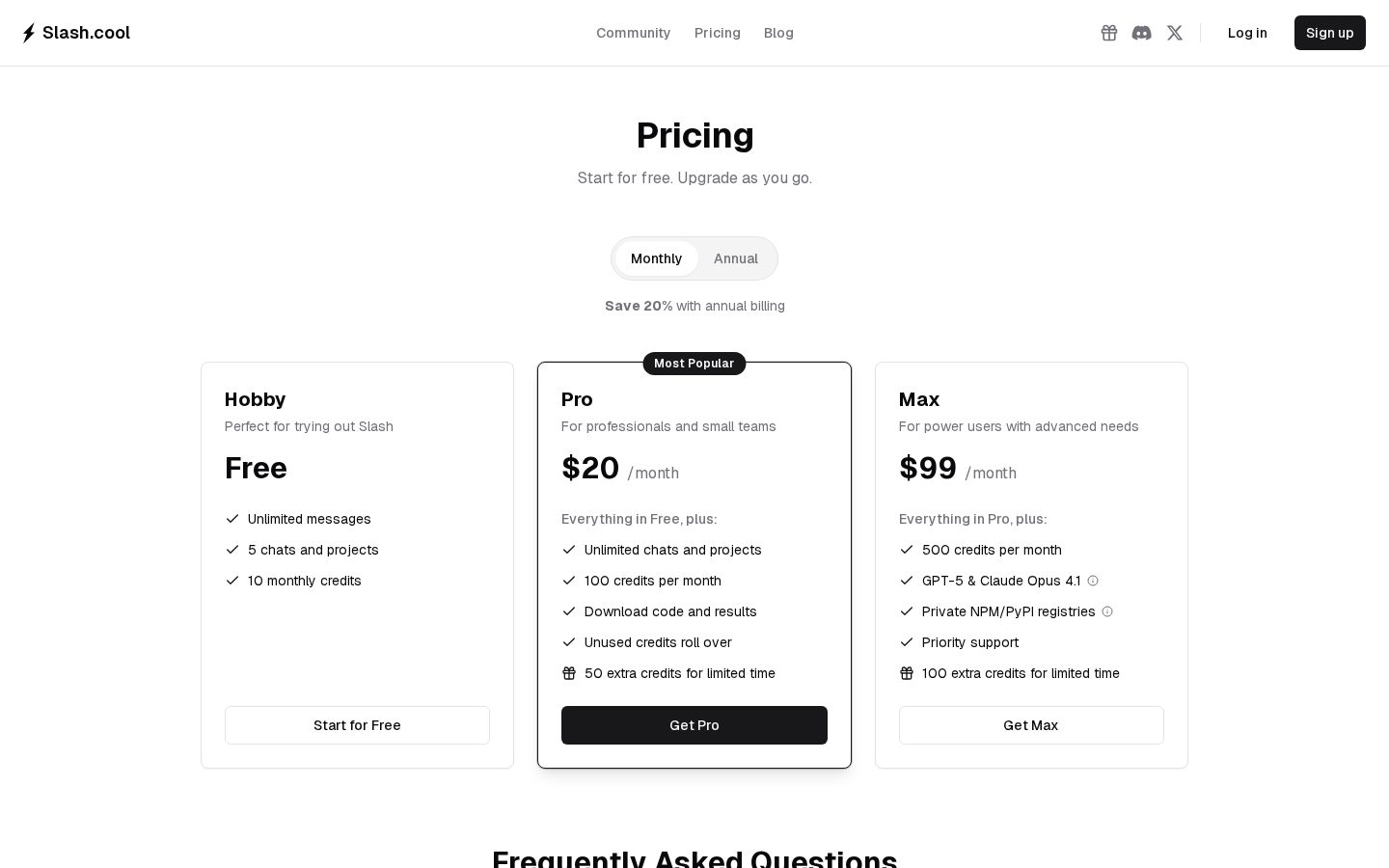 Slash Pricing