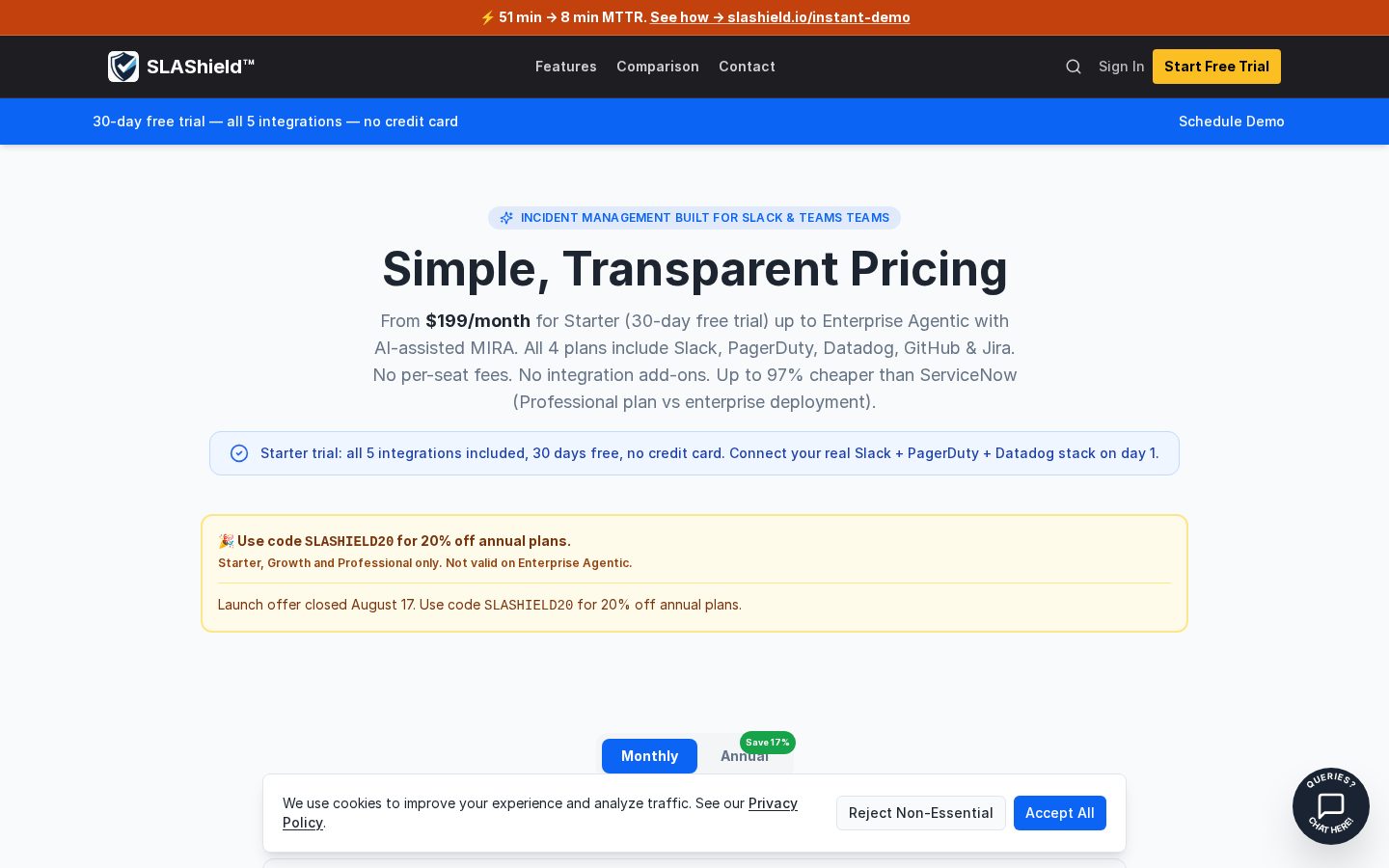 SLAShield Pricing
