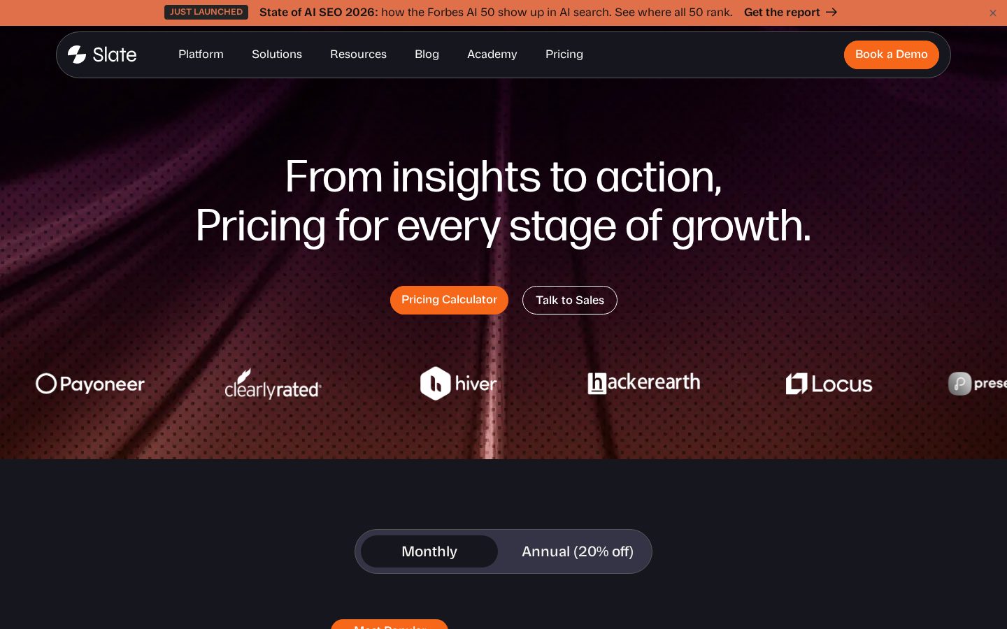 Slate Pricing