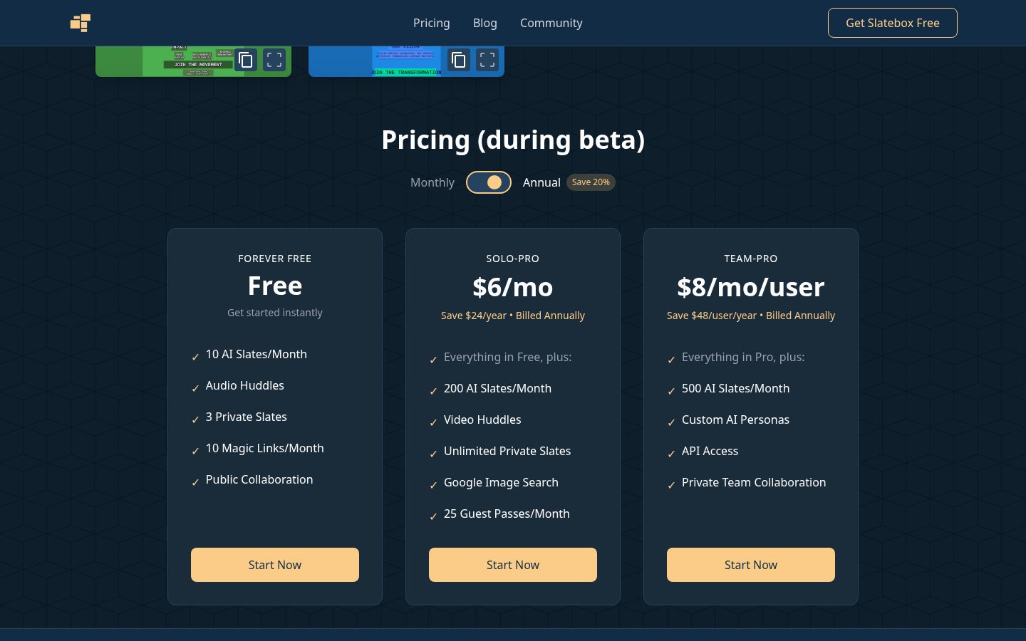 Slatebox Pricing