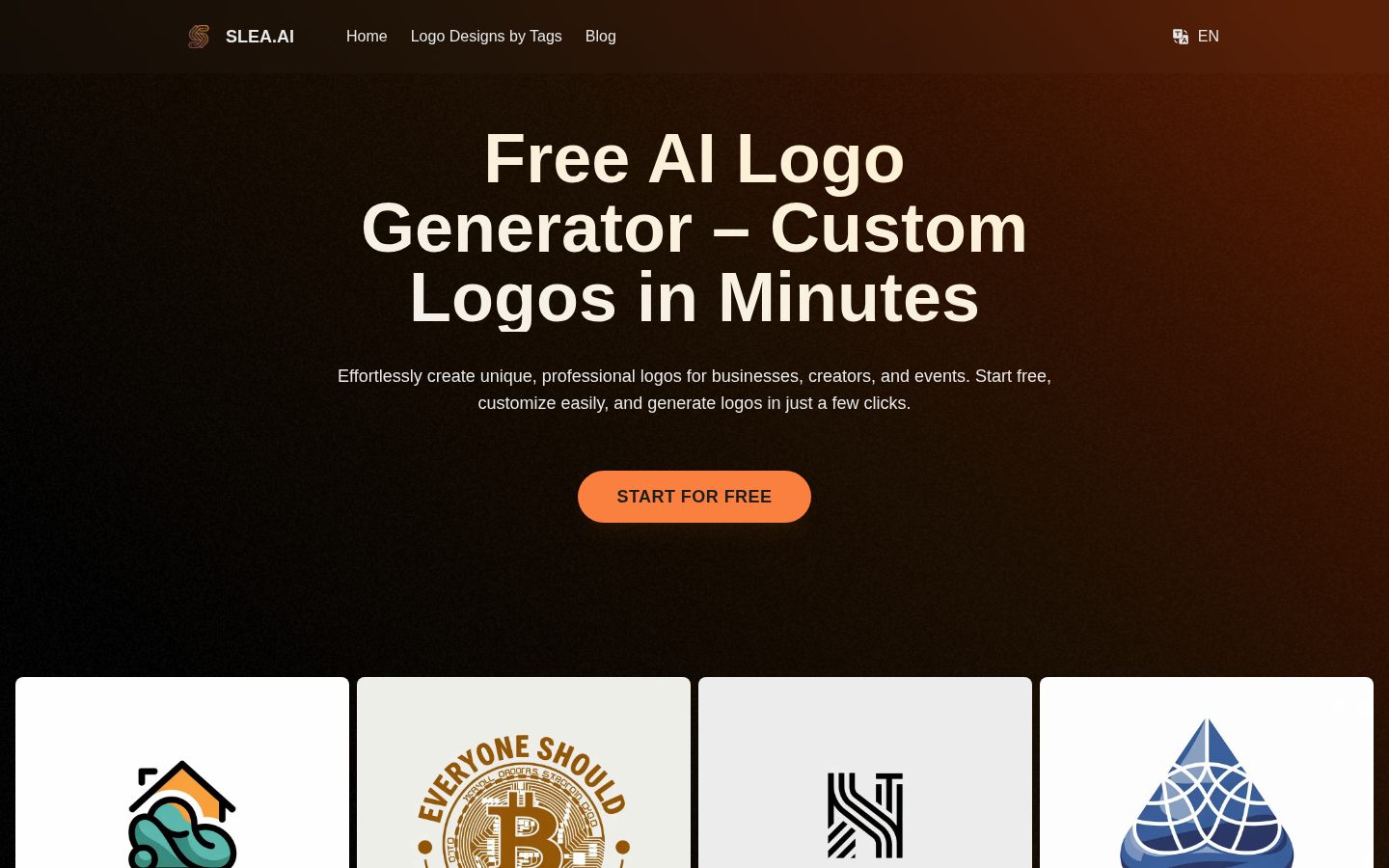 Slea.ai: Free AI Logo Generator Homepage