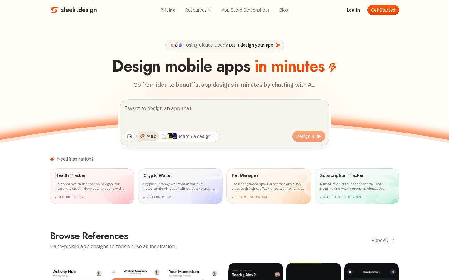 sleek.design Homepage