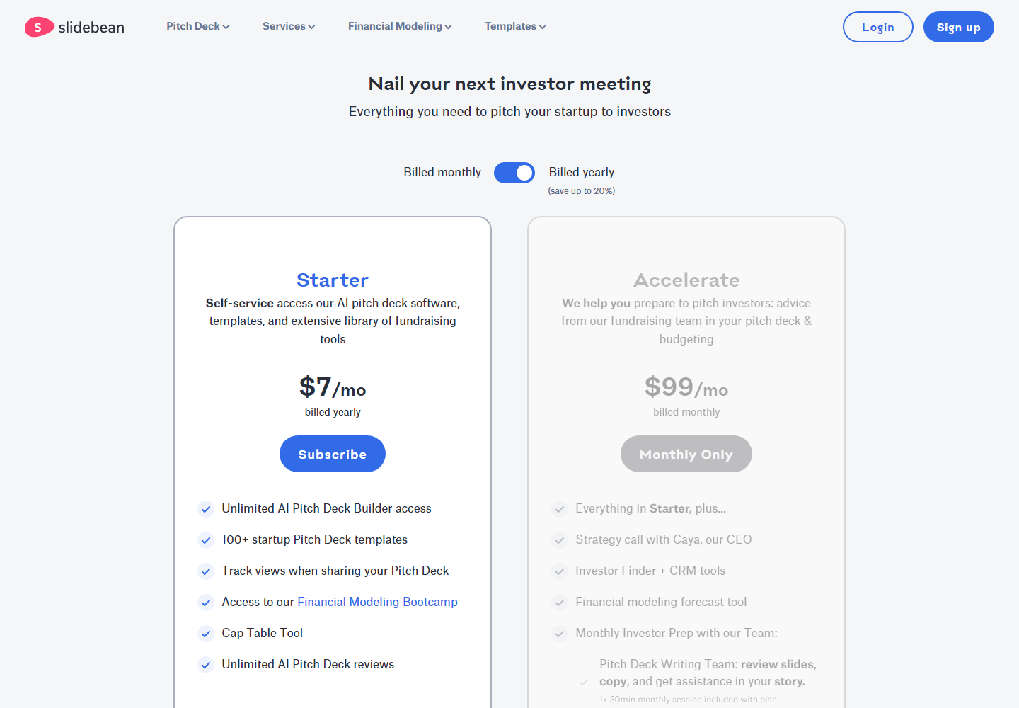Slidebean pricing