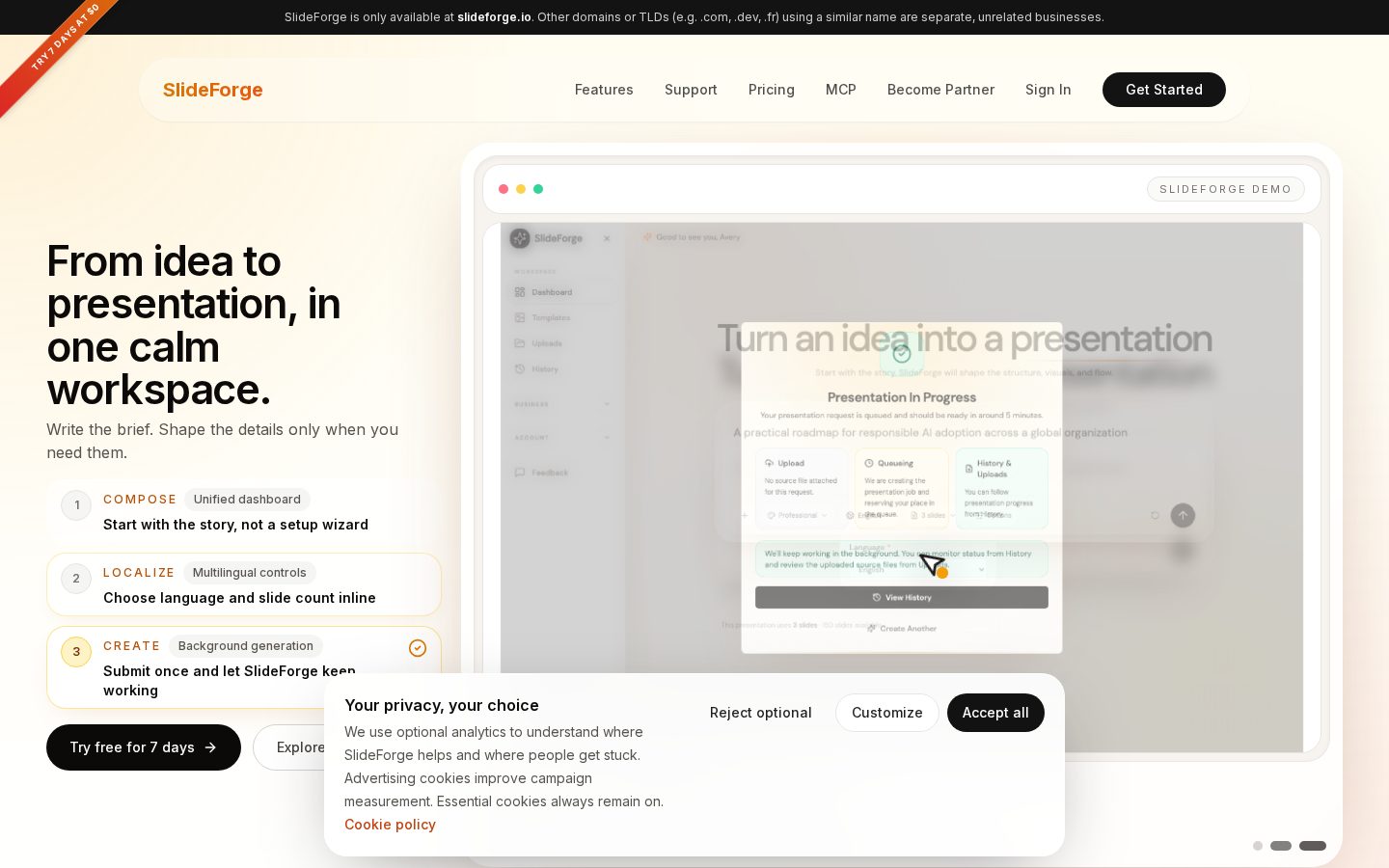 SlideForge Homepage