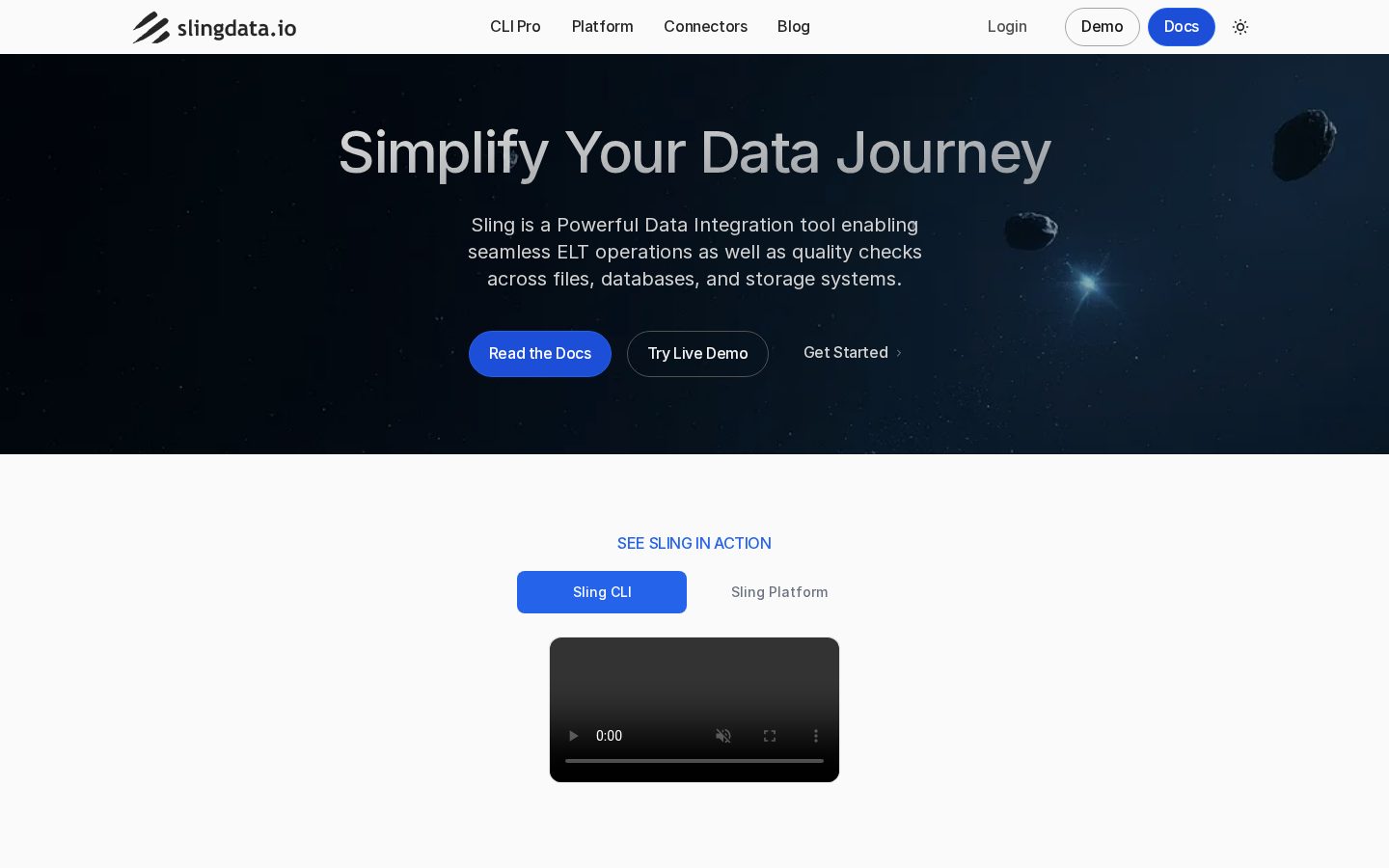 Sling Data Platform Homepage