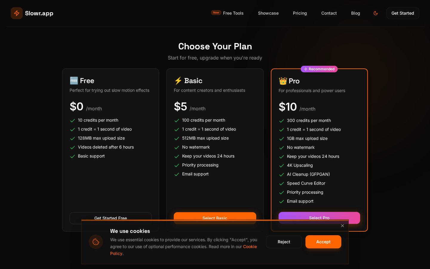 Slowr Pricing
