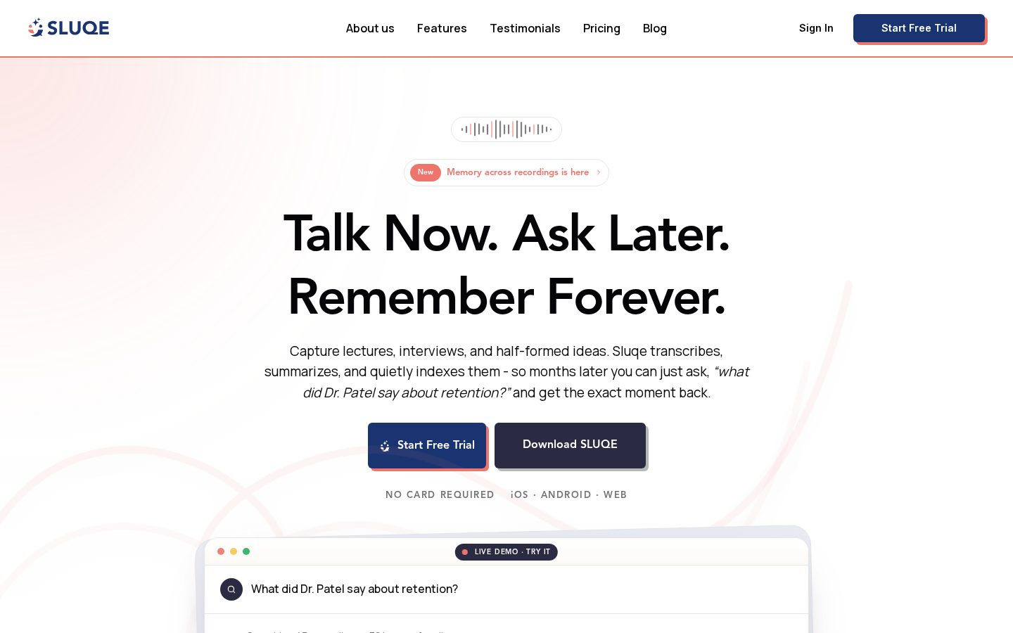 Sluqe Homepage