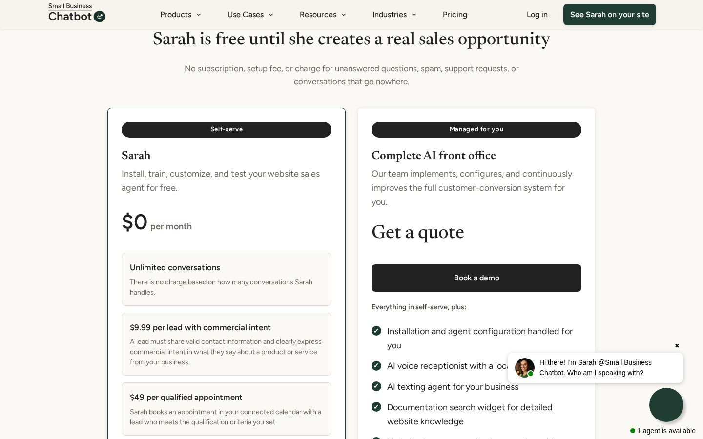 Small Business Chatbot Pricing