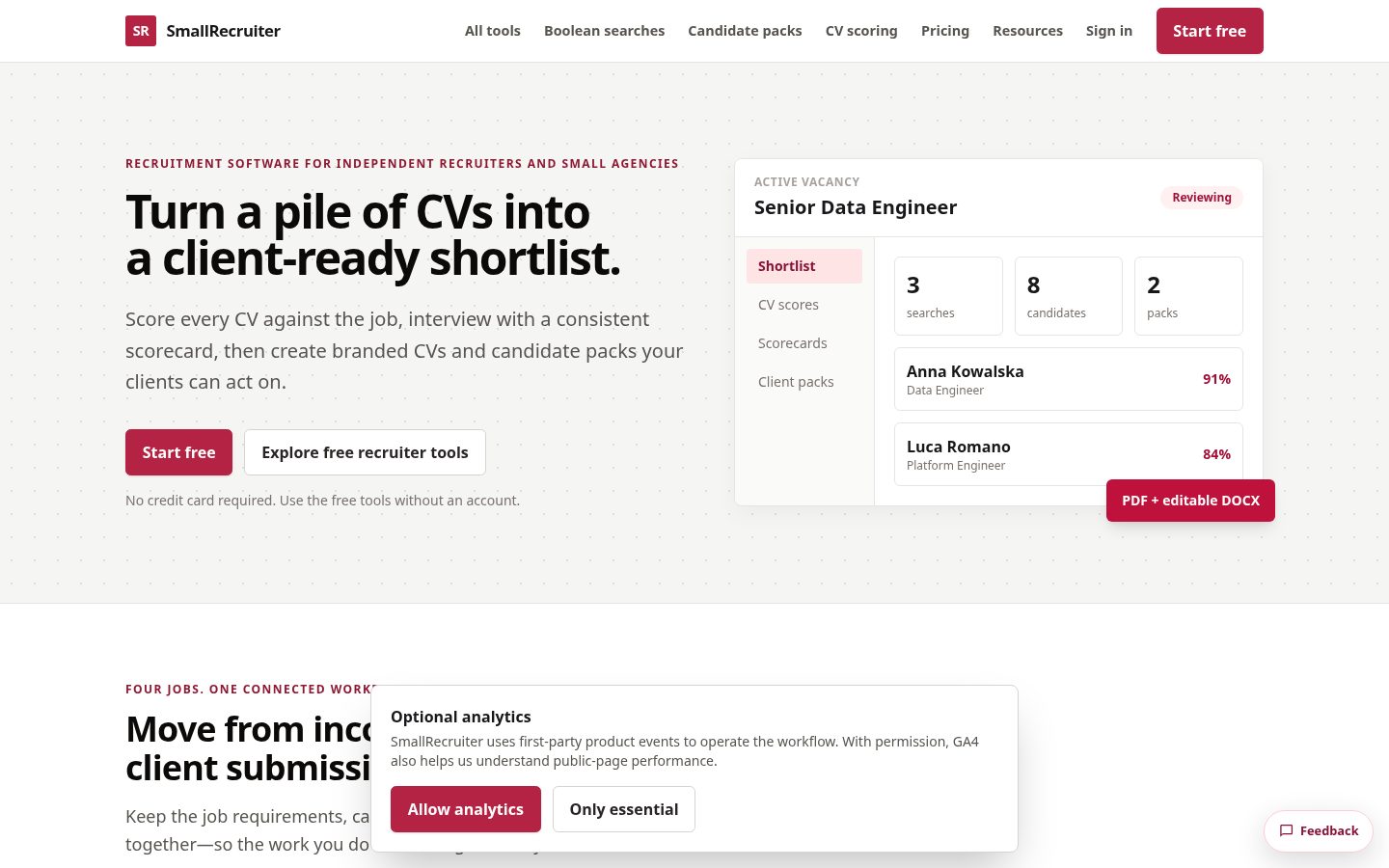 SmallRecruiter Homepage