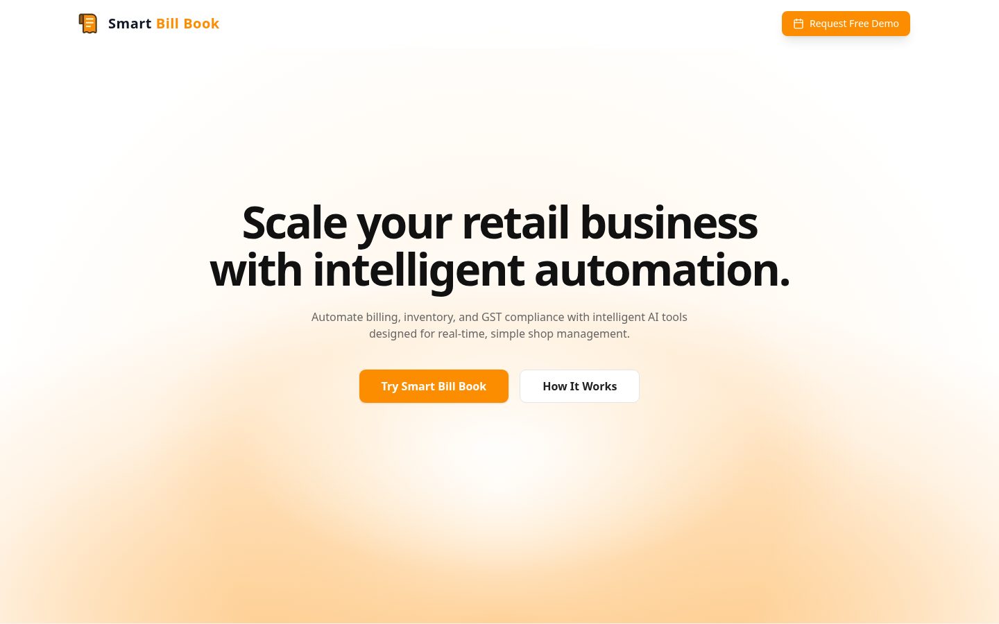 Smart Bill Book Homepage