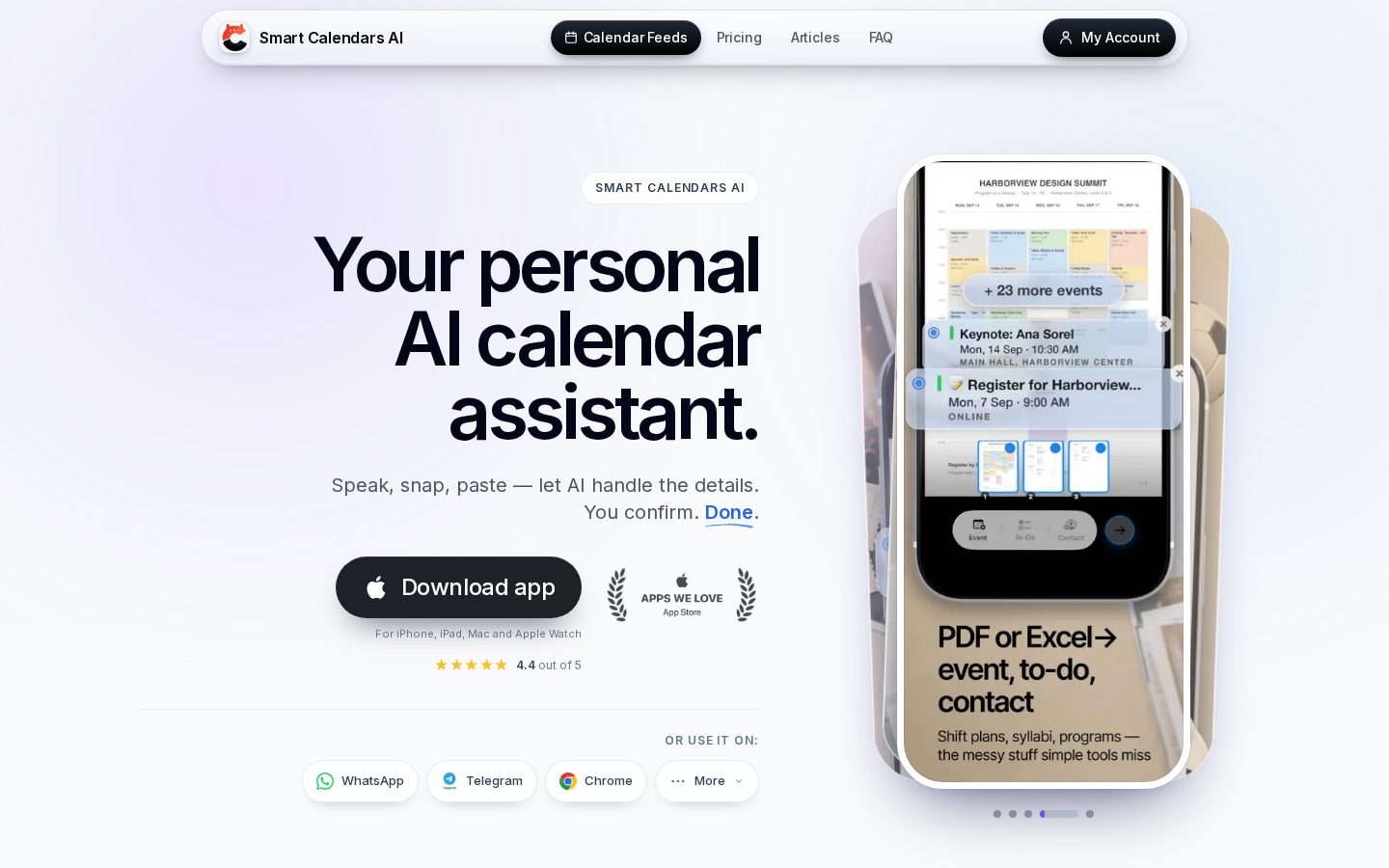 Smart Calendars AI Homepage