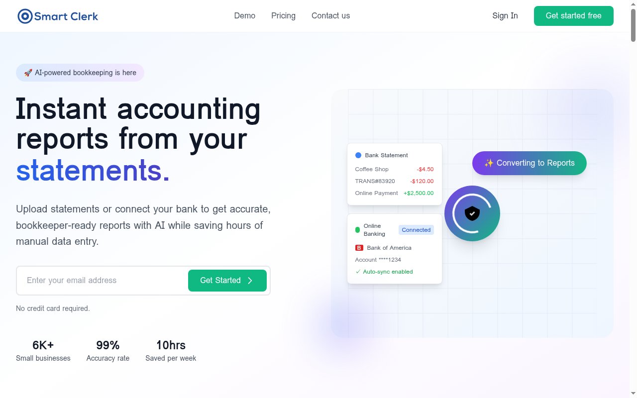Smart Clerk homepage