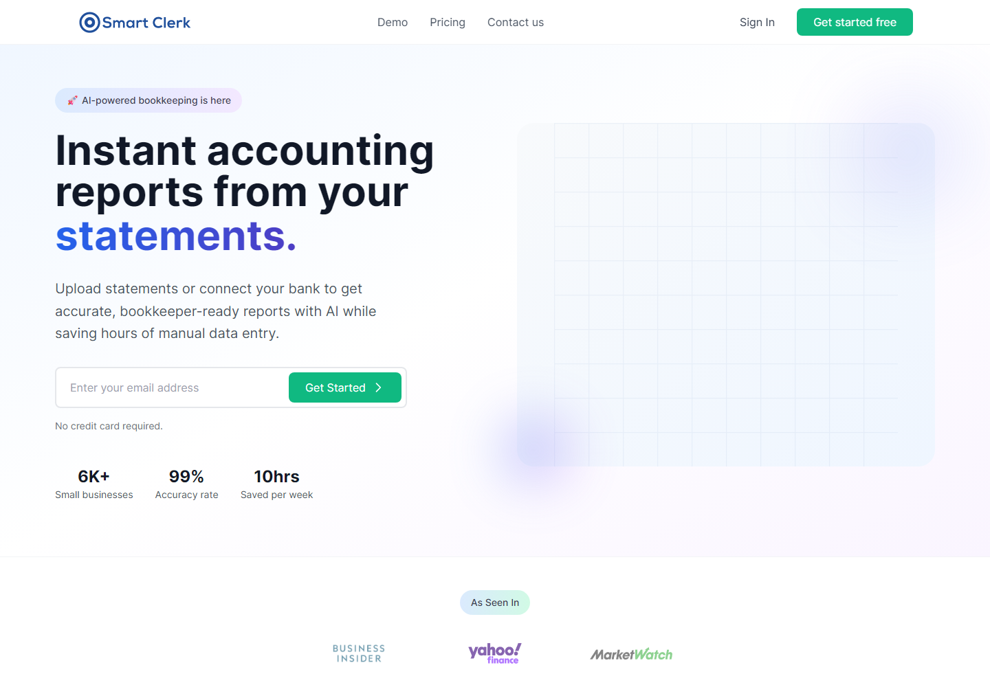 Smart Clerk homepage