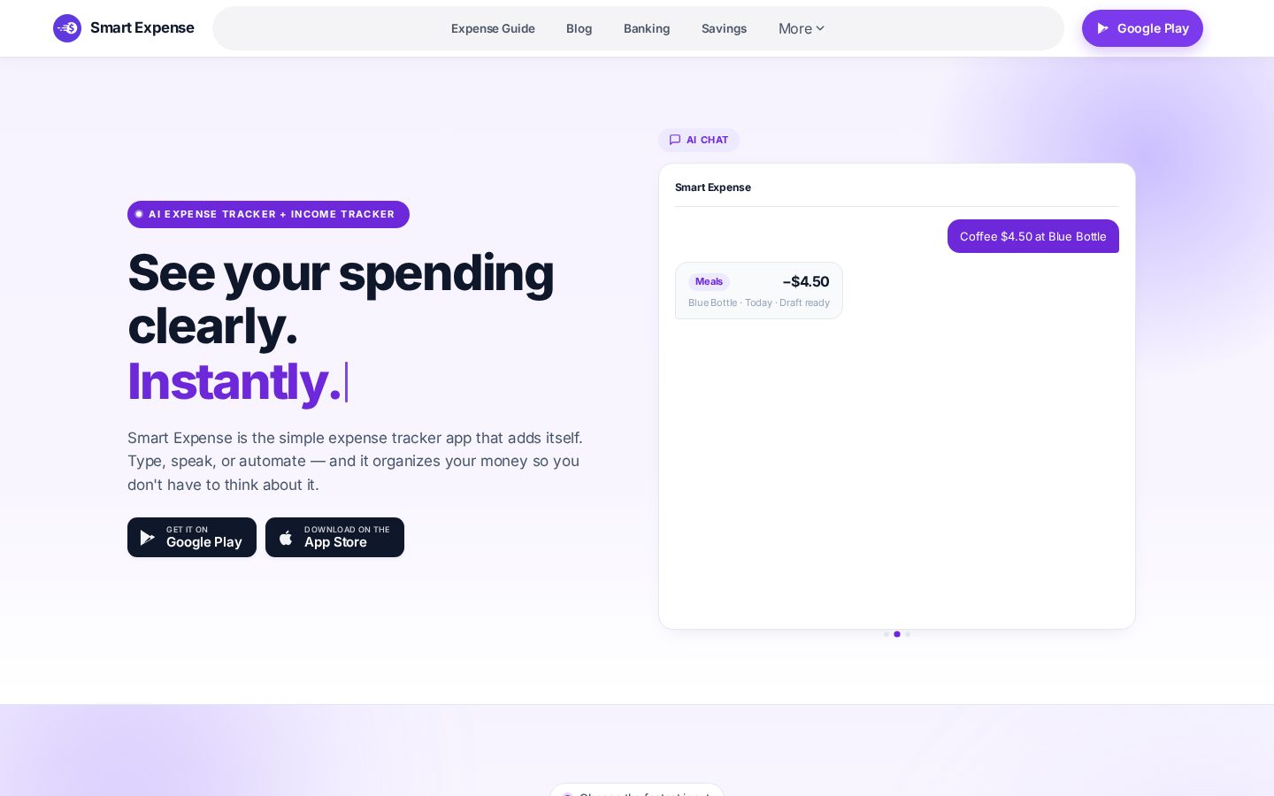 Smart Expense Homepage