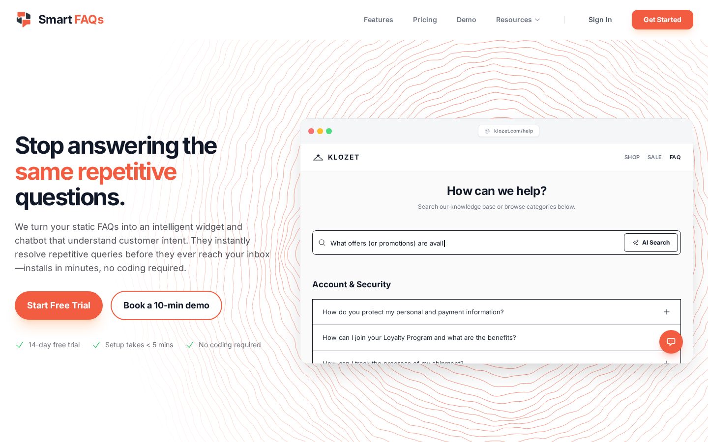 Smart FAQs Homepage