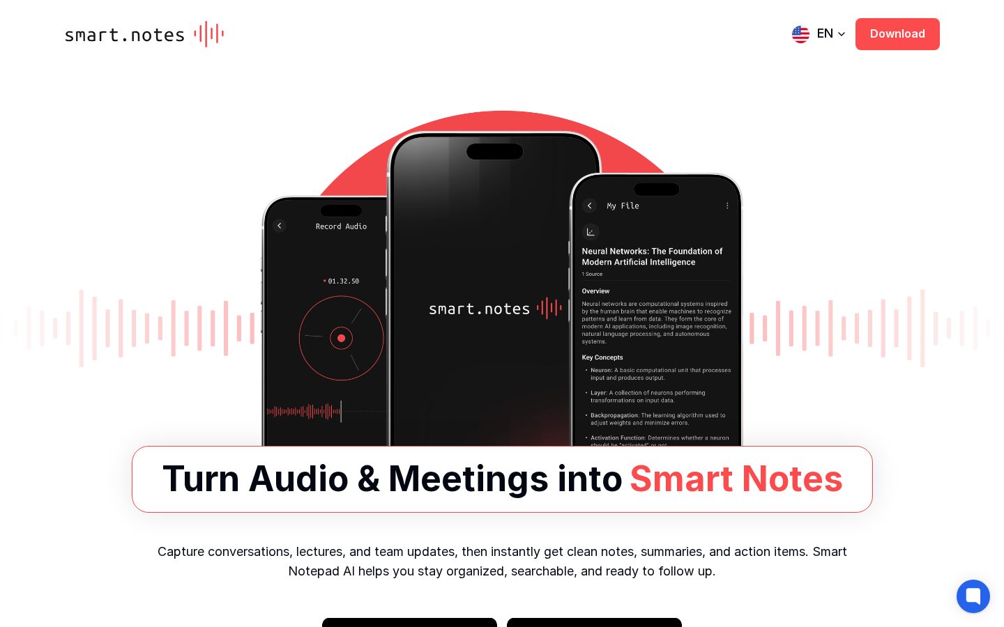 Smart Online Notepad Homepage