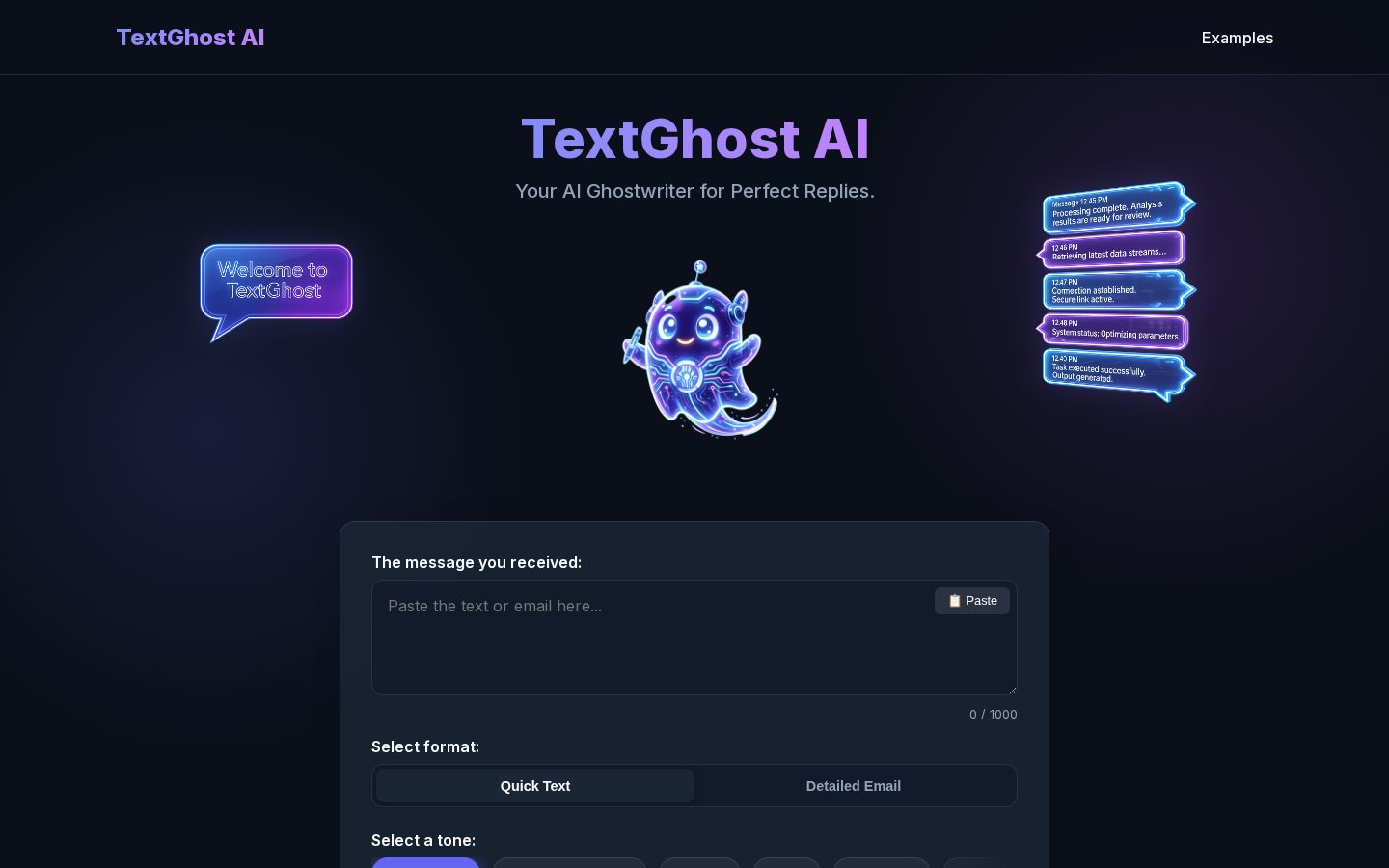Smart Reply AI Homepage