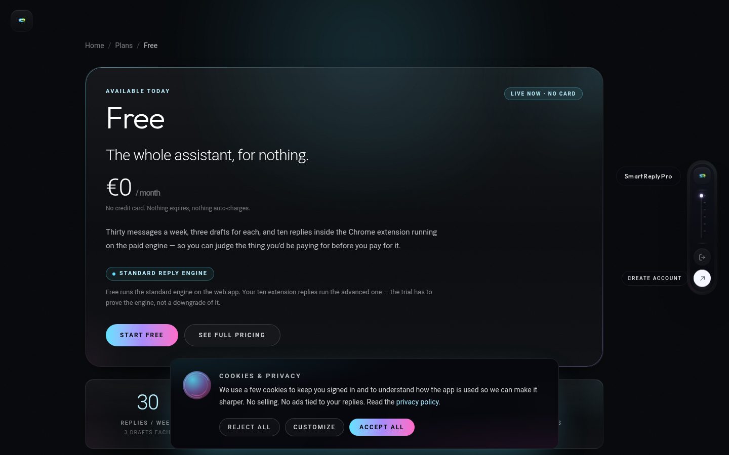 Smart Reply Pro Pricing