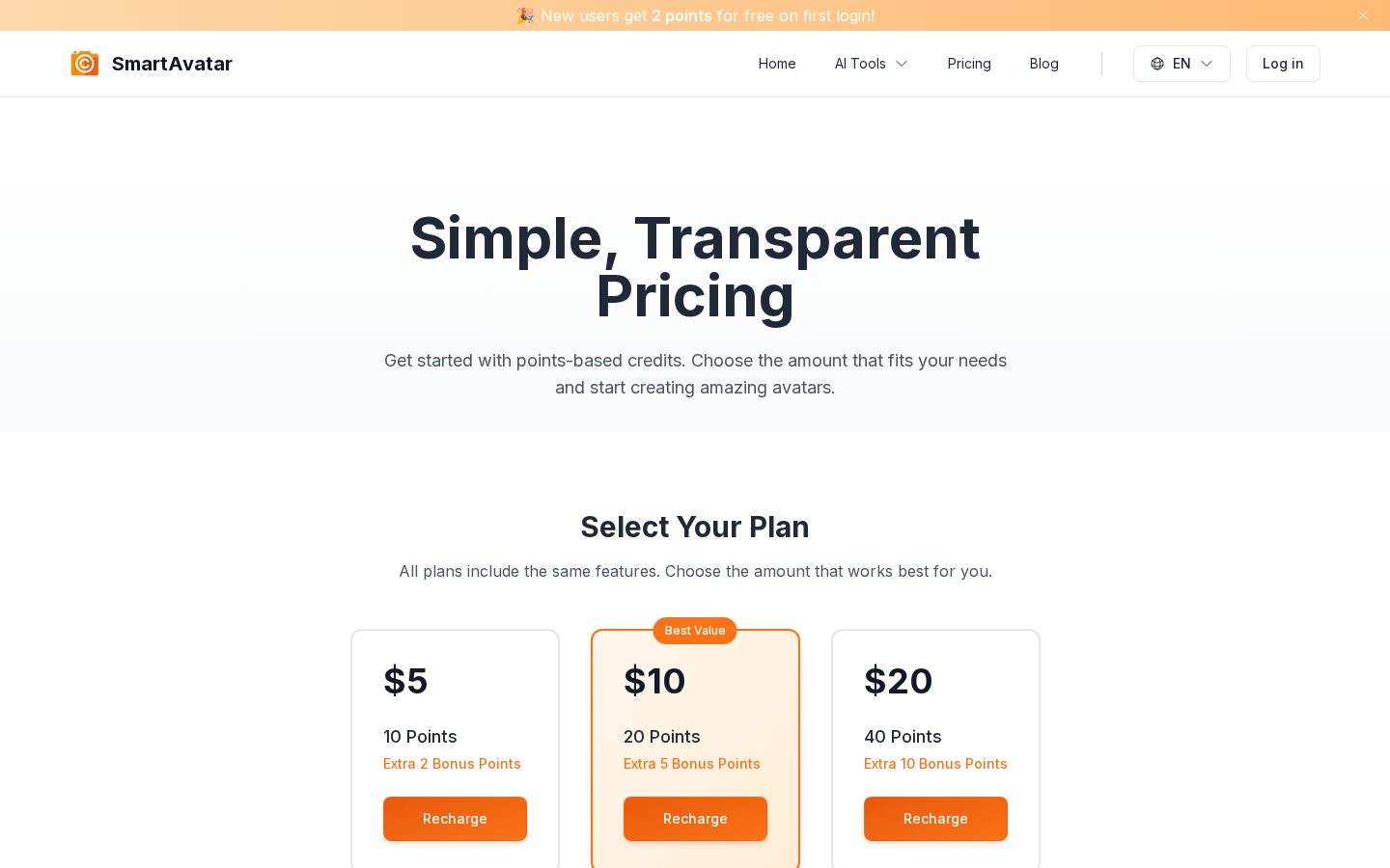SmartAvatar Pricing