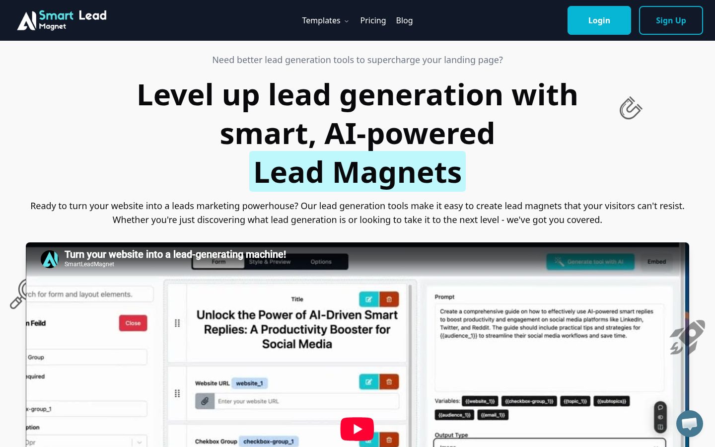 SmartLeadMagnet Homepage