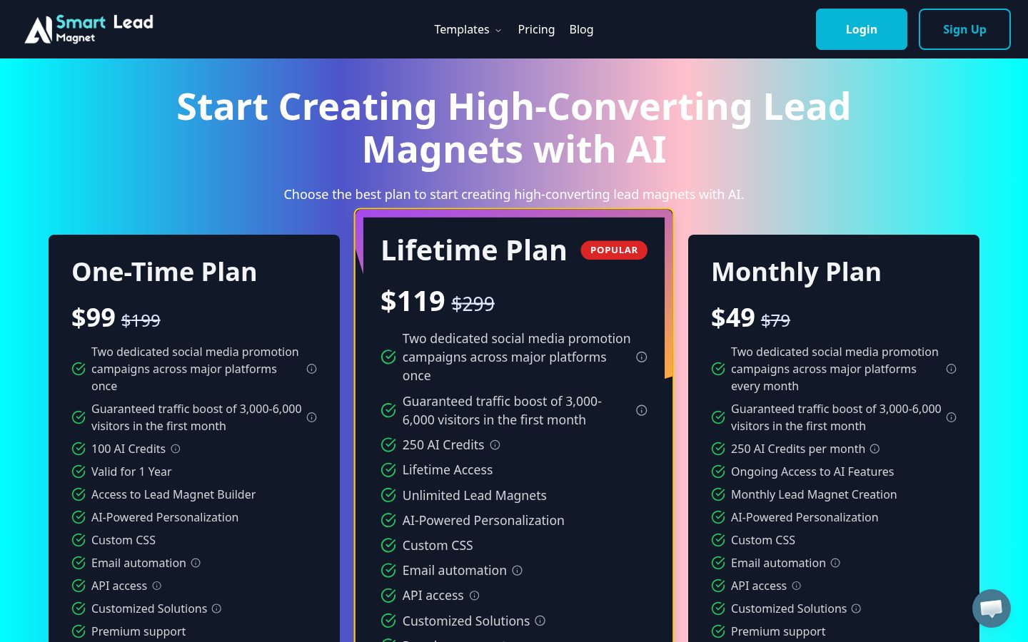 SmartLeadMagnet Pricing