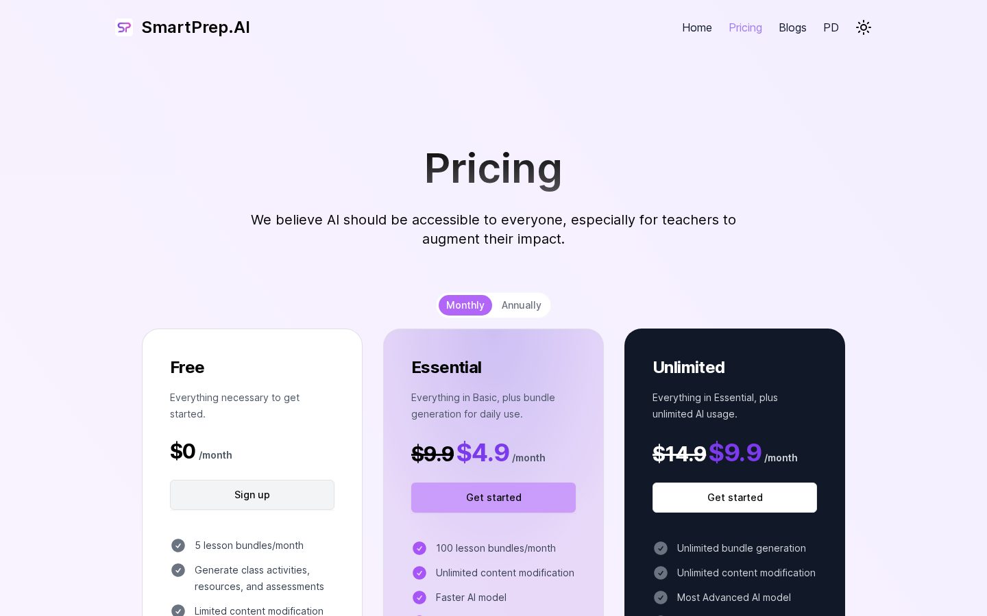 SmartPrep Pricing