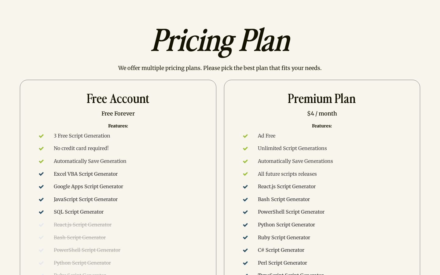 SmartScripter Pricing
