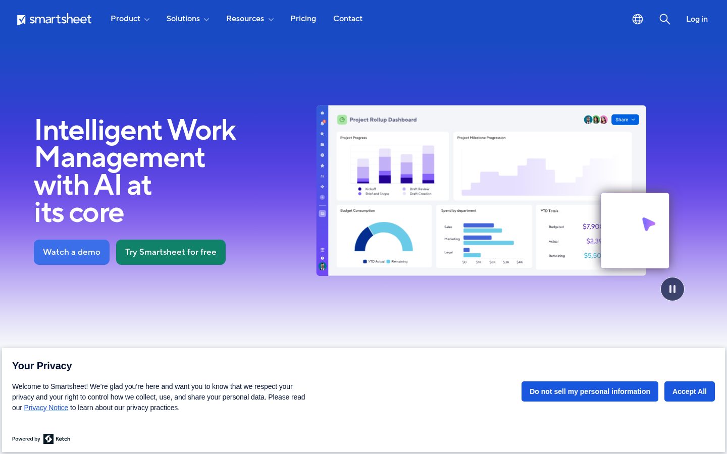 Smartsheet Homepage
