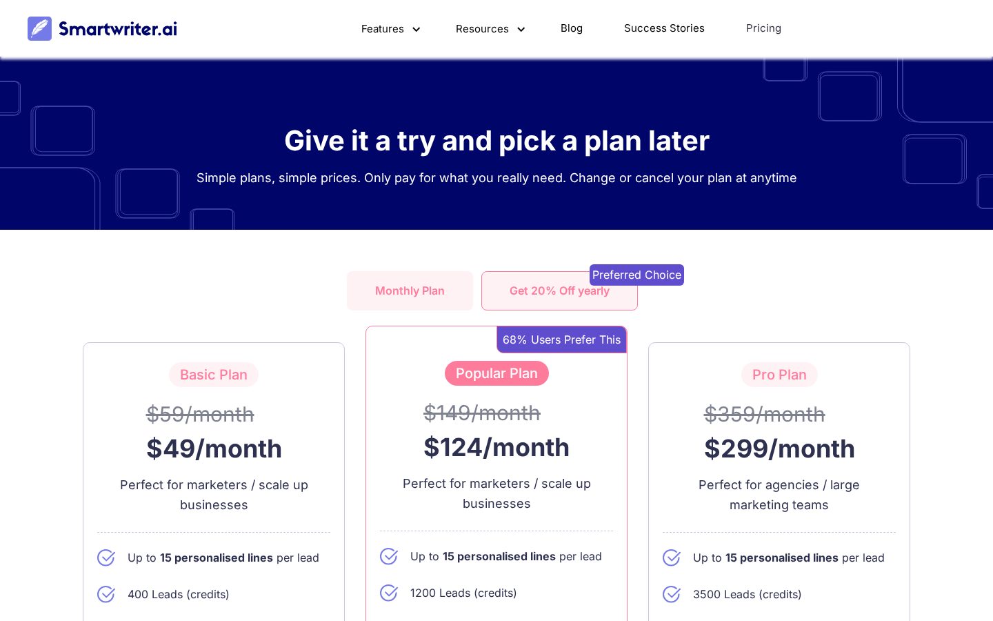 SmartWriter Pricing