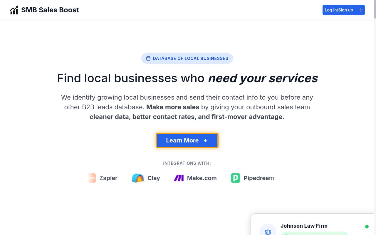 SMB Sales Boost Homepage