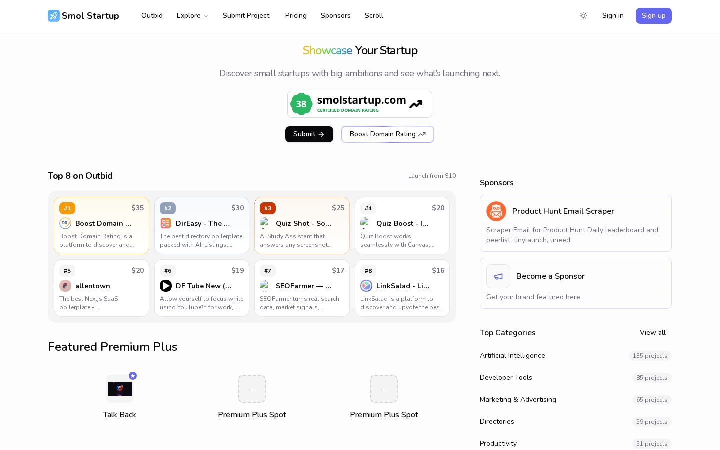 Smol Startup Homepage