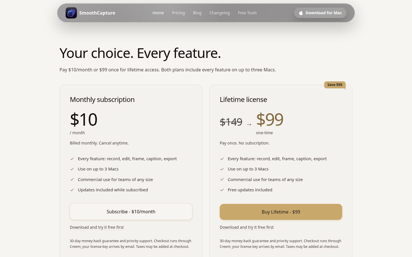 Smooth Capture Pricing