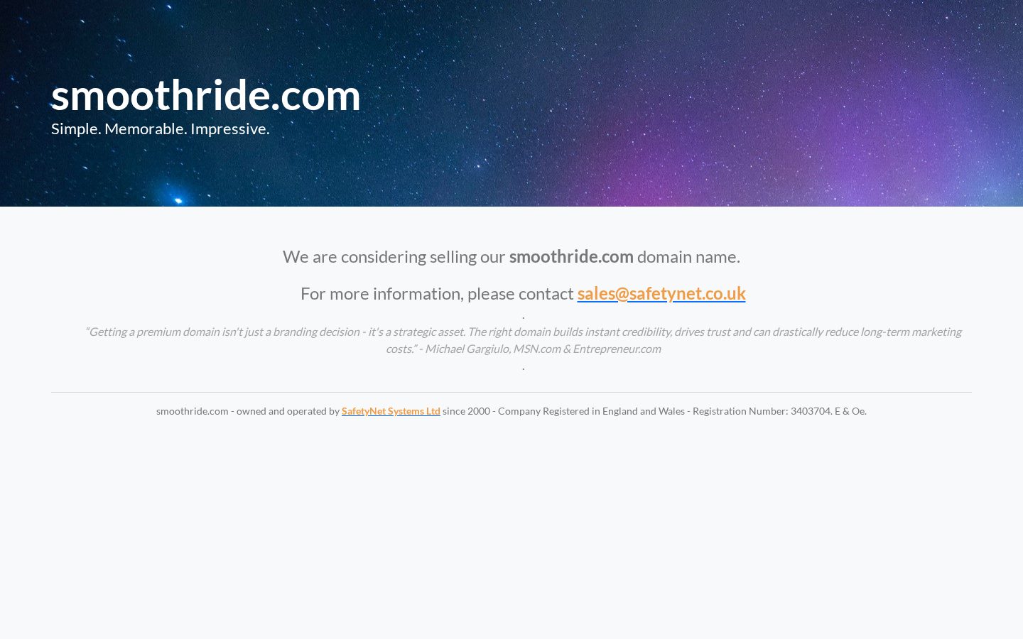 Smoothride Homepage