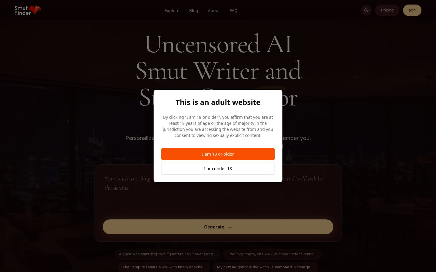 SmutFinder Homepage