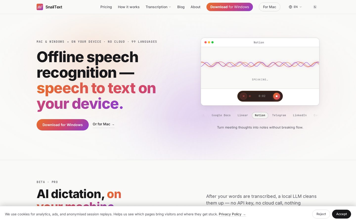 SnailText Homepage
