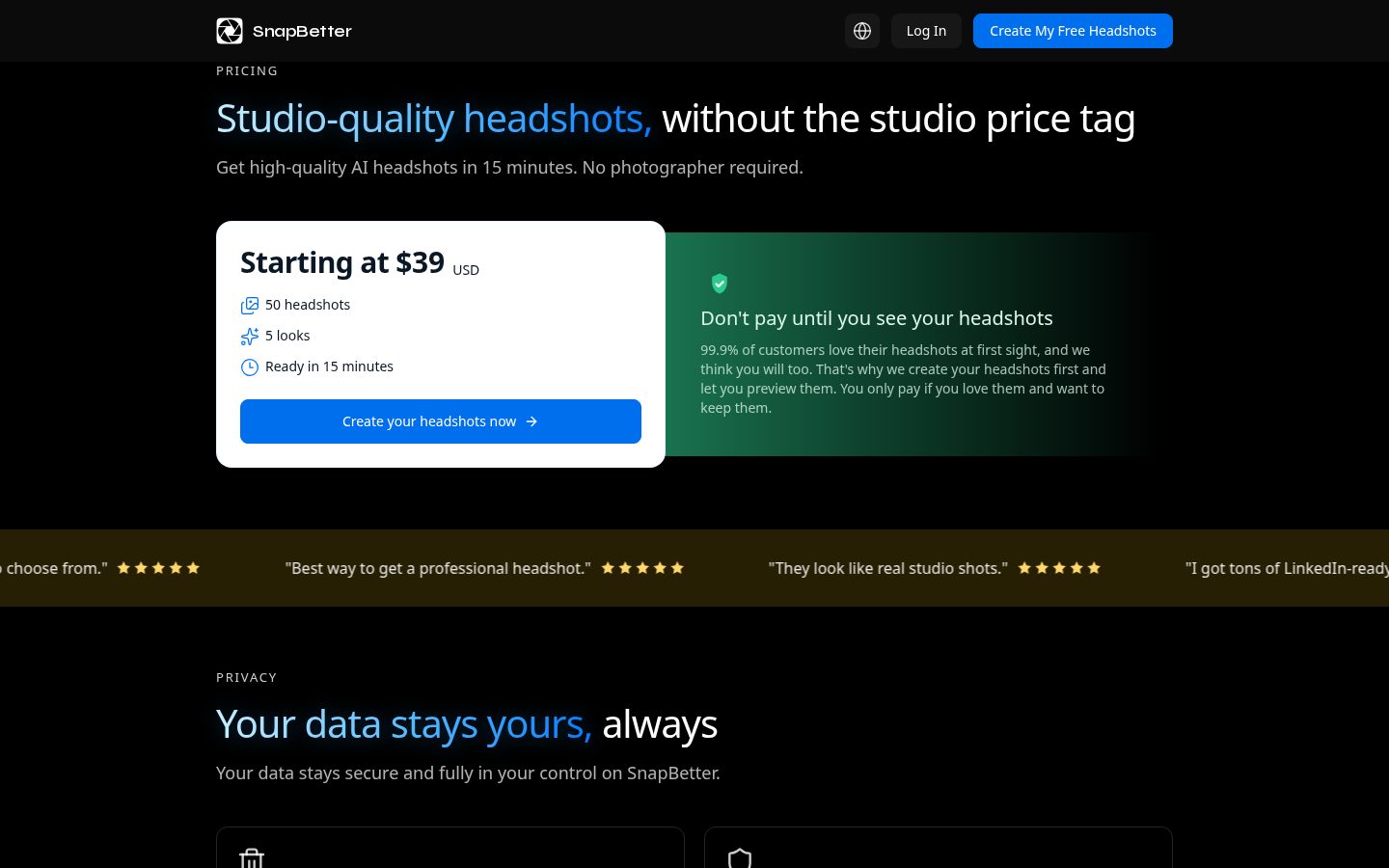 SnapBetter Pricing