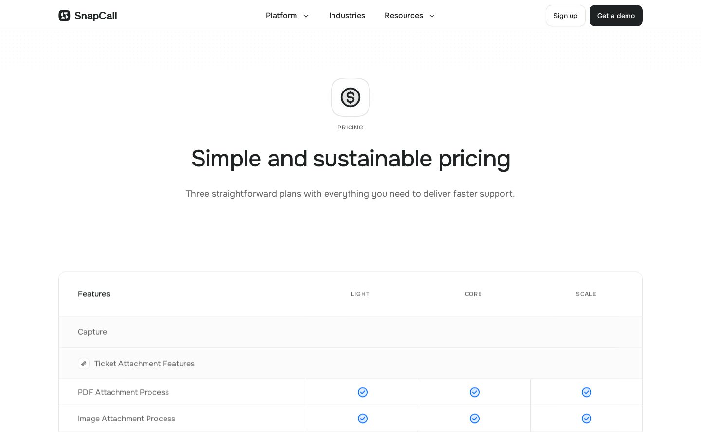 SnapCall Pricing