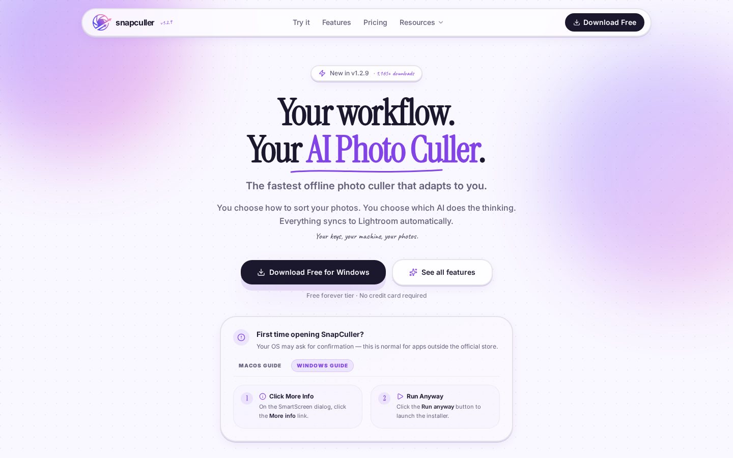 SnapCuller Homepage