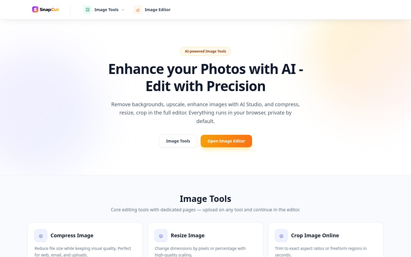 Snapcut Homepage