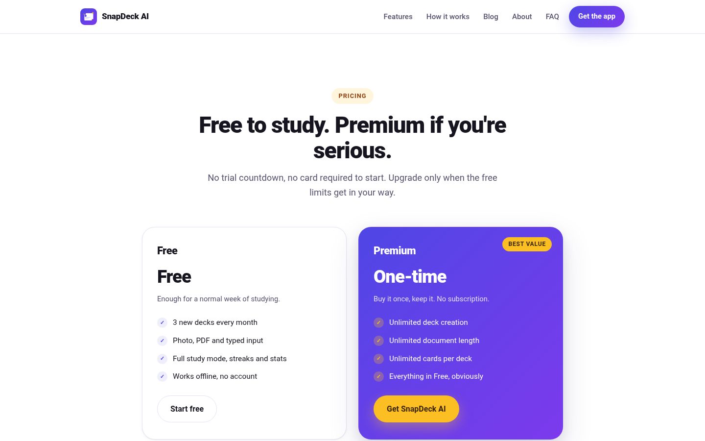 SnapDeck AI Pricing