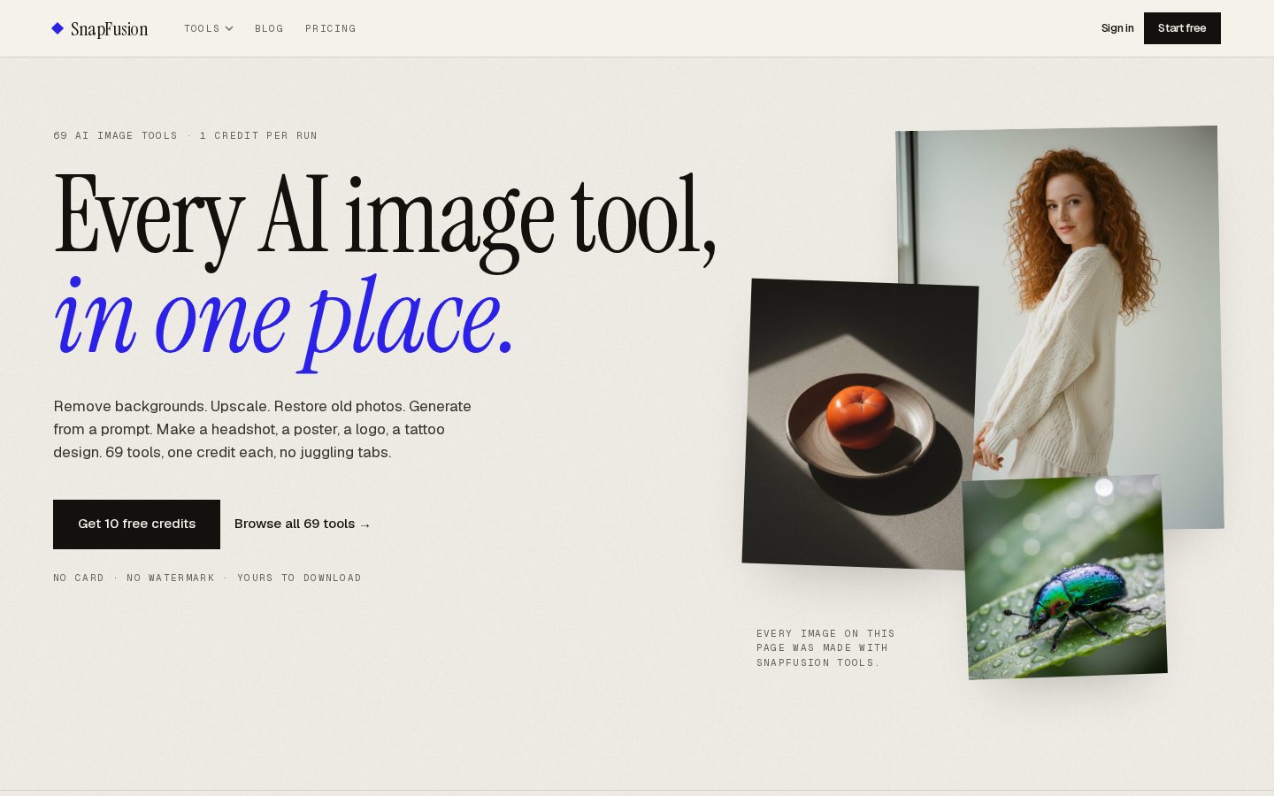 SnapFusion.AI Homepage