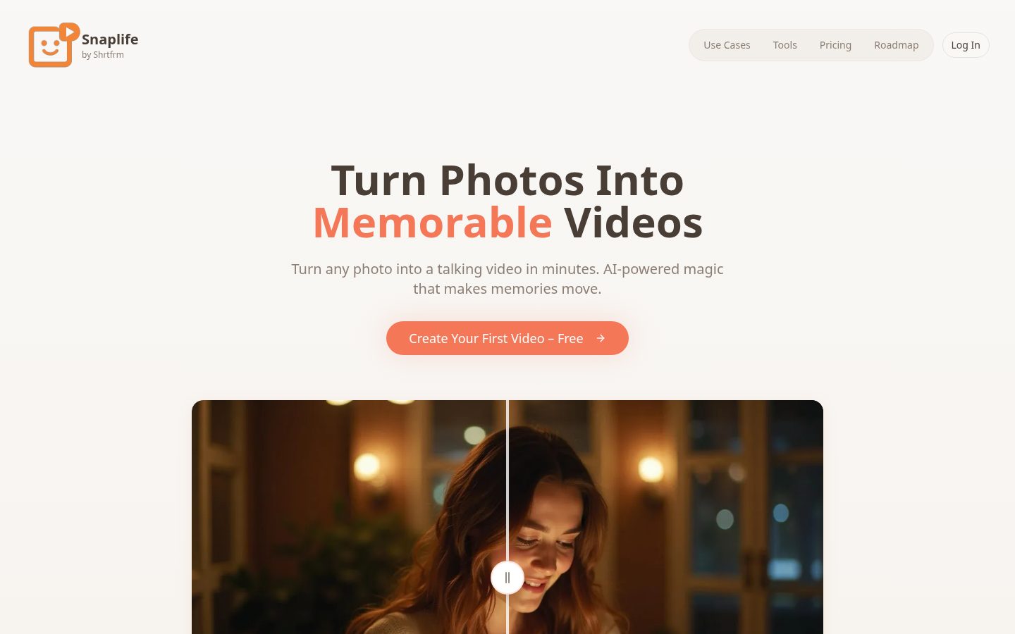 Snaplife.ai Homepage