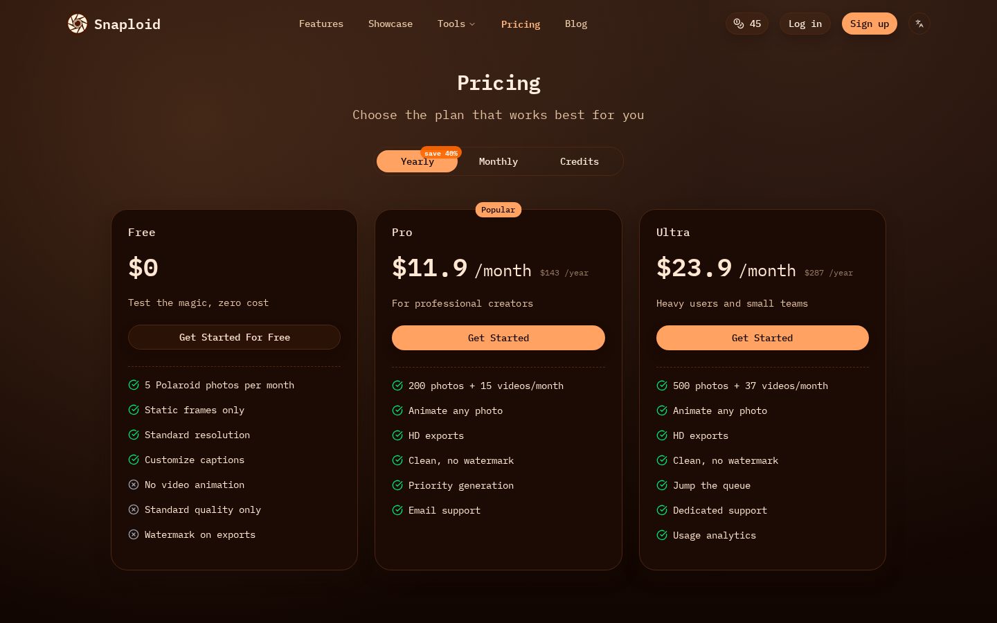 snaploid Pricing